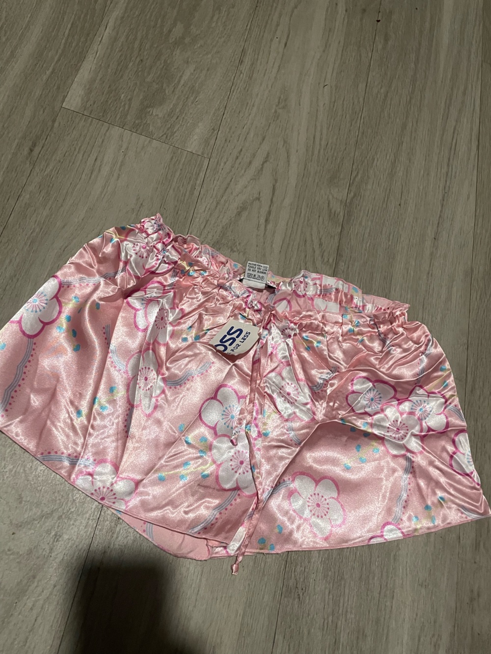 Rampage Pink Floral Satin Pajama Shorts